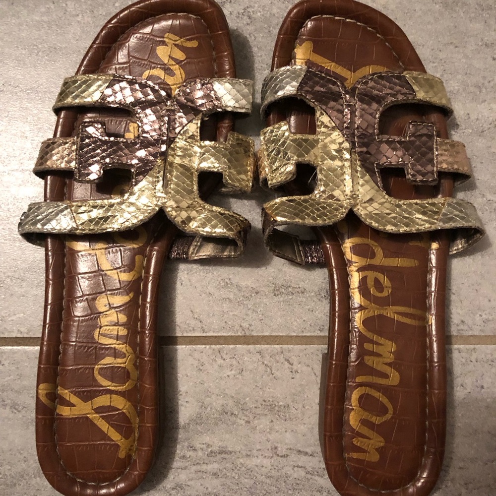 Sam Edelman Snakeskin Slide Sandals